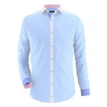 Envogue Apparel Sky Blue Casual Shirt With Contras